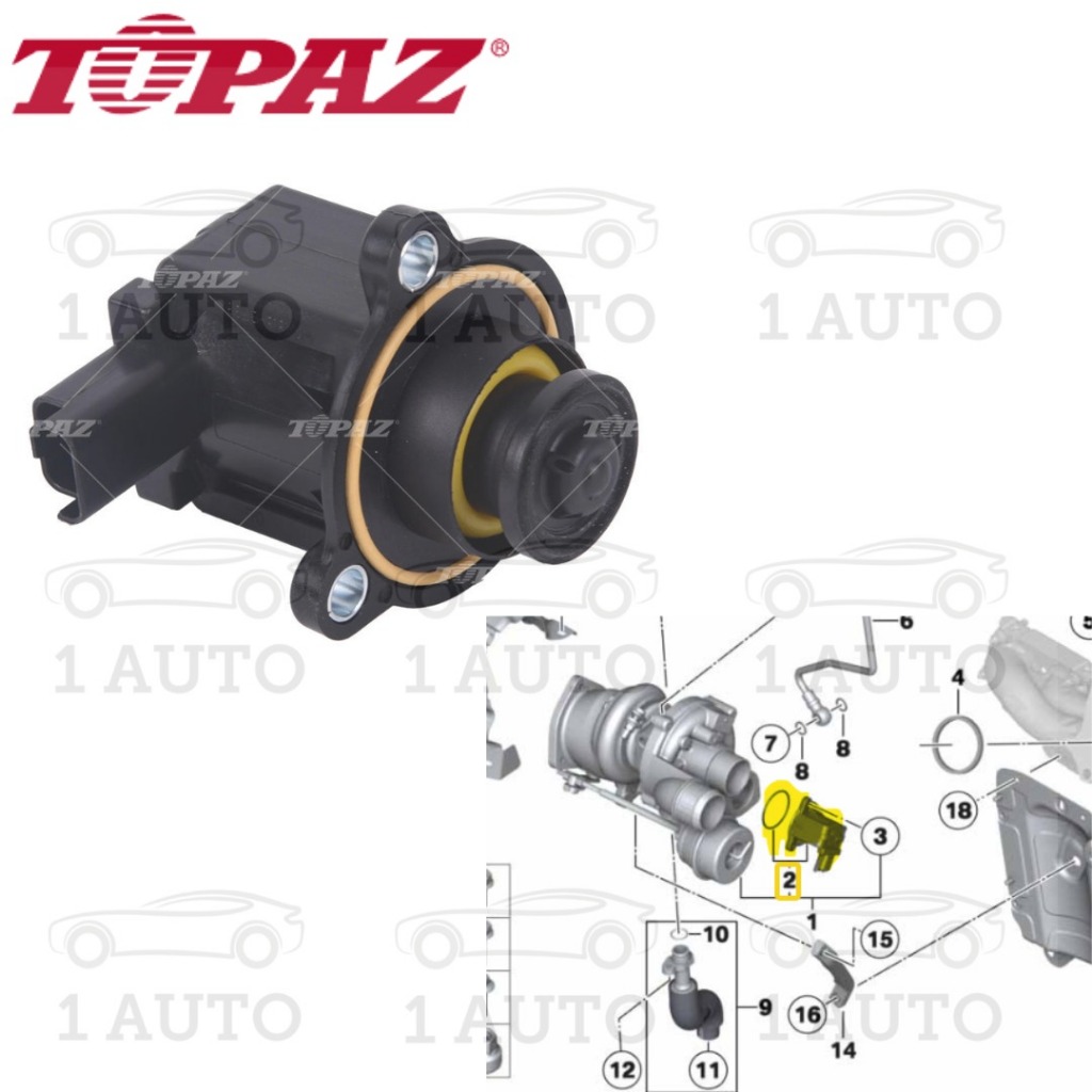 TOPAZ TURBO DIVERTER BYPASS วาล์ว MINI COOPER R56 R55 R57 R58 R59 R60 R61 1.6 N14 N18 เครื่องยนต์