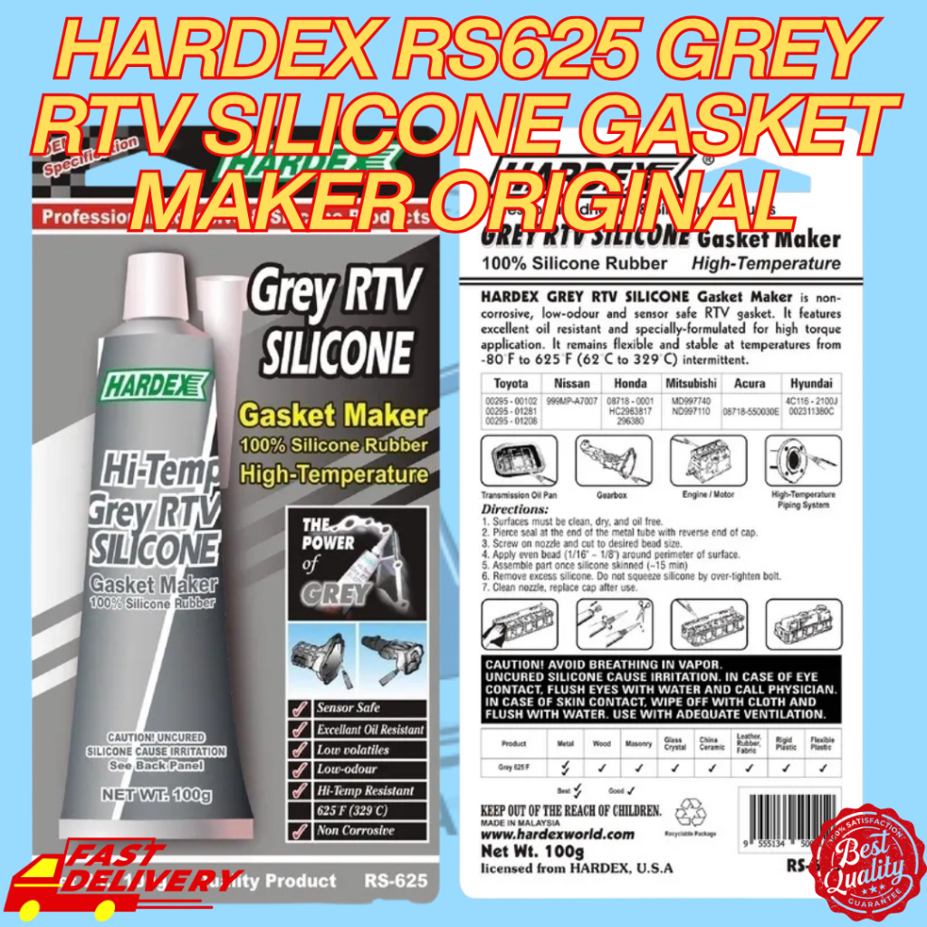 HARDEX RS625 GREY RTV SILICONE GASKET MAKER