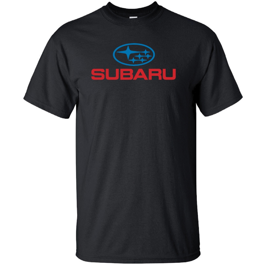 เสื้อยืด SUBARU ผ้าฝ้ายสีดําและ MICROFIBER