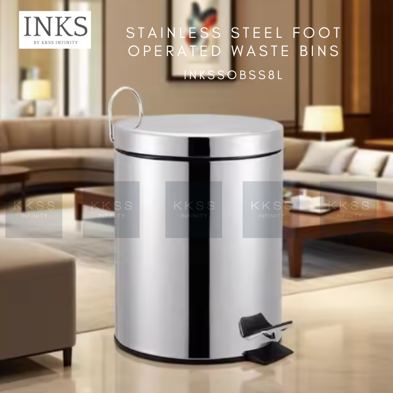 หมึกสแตนเลส STEP ON BIN, 5L /8L/ 12L