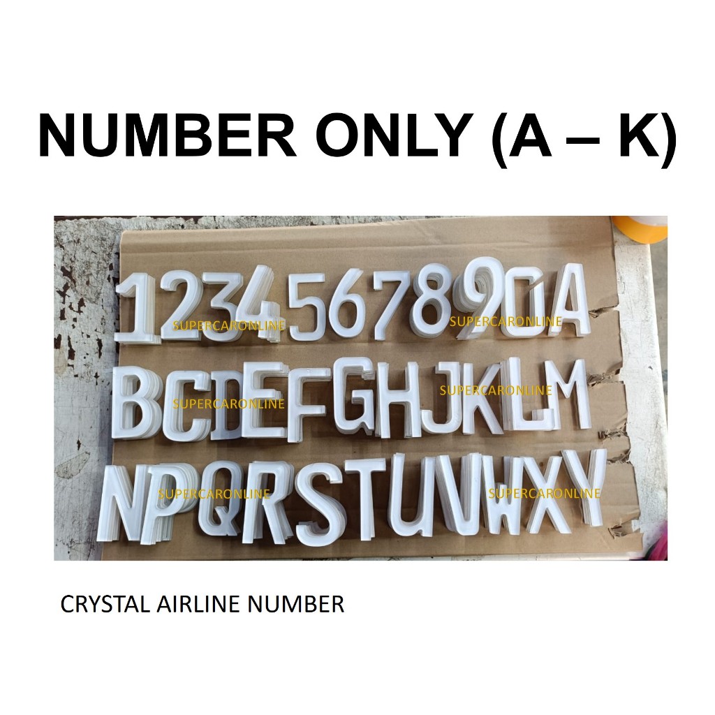 CAR PLATE NUMBER (CRYSTAL) CRYSTAL AIRLINE NUMBER (AK)