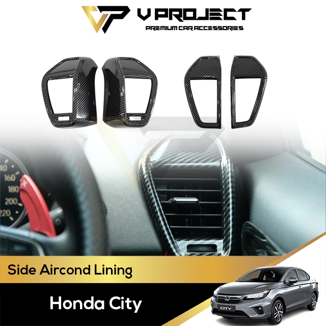 Honda City GN2 7th Gen Center Air Cond กรอบ Garnish ด้านข้าง Aircond คาร์บอน 2020 - 2025 GN MK7 V โค