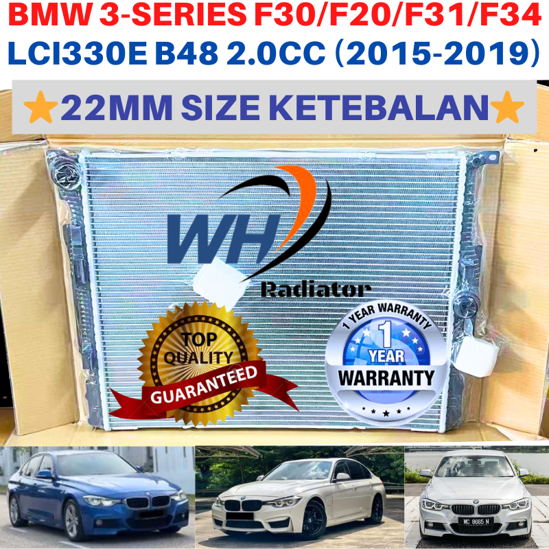 BMW 3-SERIES F30/F20/F31/F34 LCI330E B48 2.0CC 15-19 (22MM)ขนาดมาตรฐาน TOP QUALITY หม้อน้ํา Tangki A