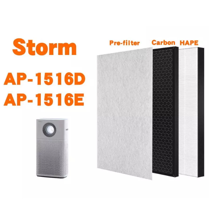 เข้ากันได้กับแผ่นกรองเครื่องฟอกอากาศ Coway Storm AP-1516D AP-1516E AP-1207BH