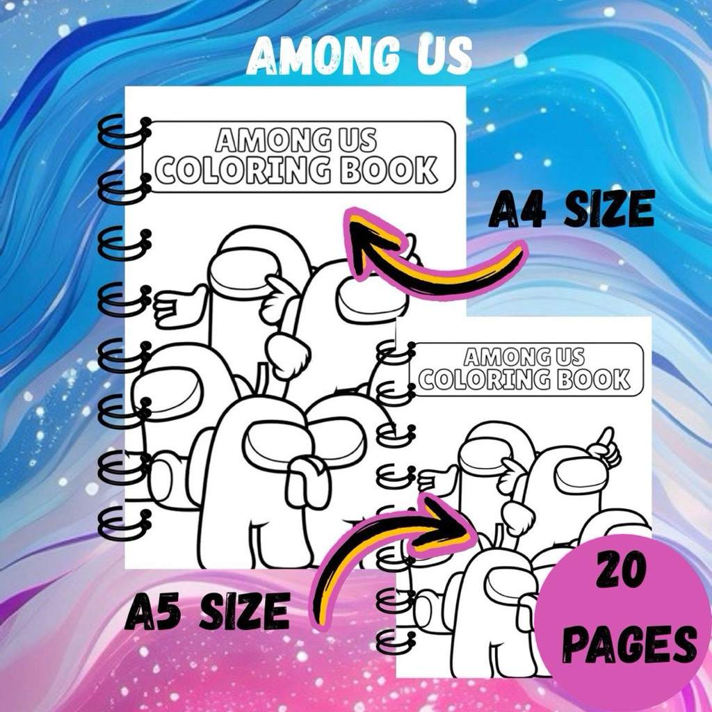 AMAONG US COLORING 20 PAGES หนังสือระบายสีกระดาษ CHILDREN ผู้ใหญ่หนังสือระบายสี PAGES