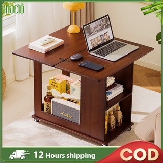 【New】Bamboo Meja Lipat Mudah Alih Wood/Brown Coffee Table Side Table Storage Cabinet 可移动桌/茶桌