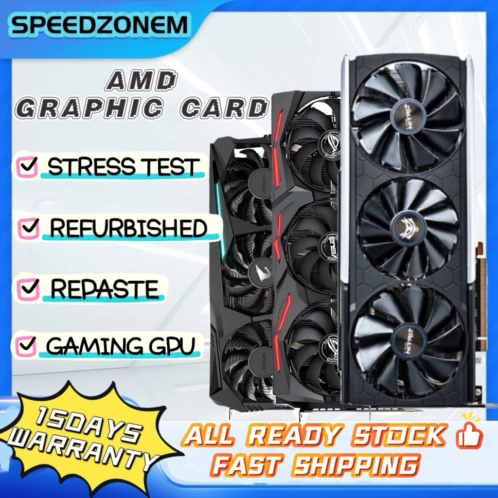 กราฟิกการ์ดมือสอง AMD RX580 / RX6600 / RX6600 XT / 6700 XT / 6800 XT CPU
