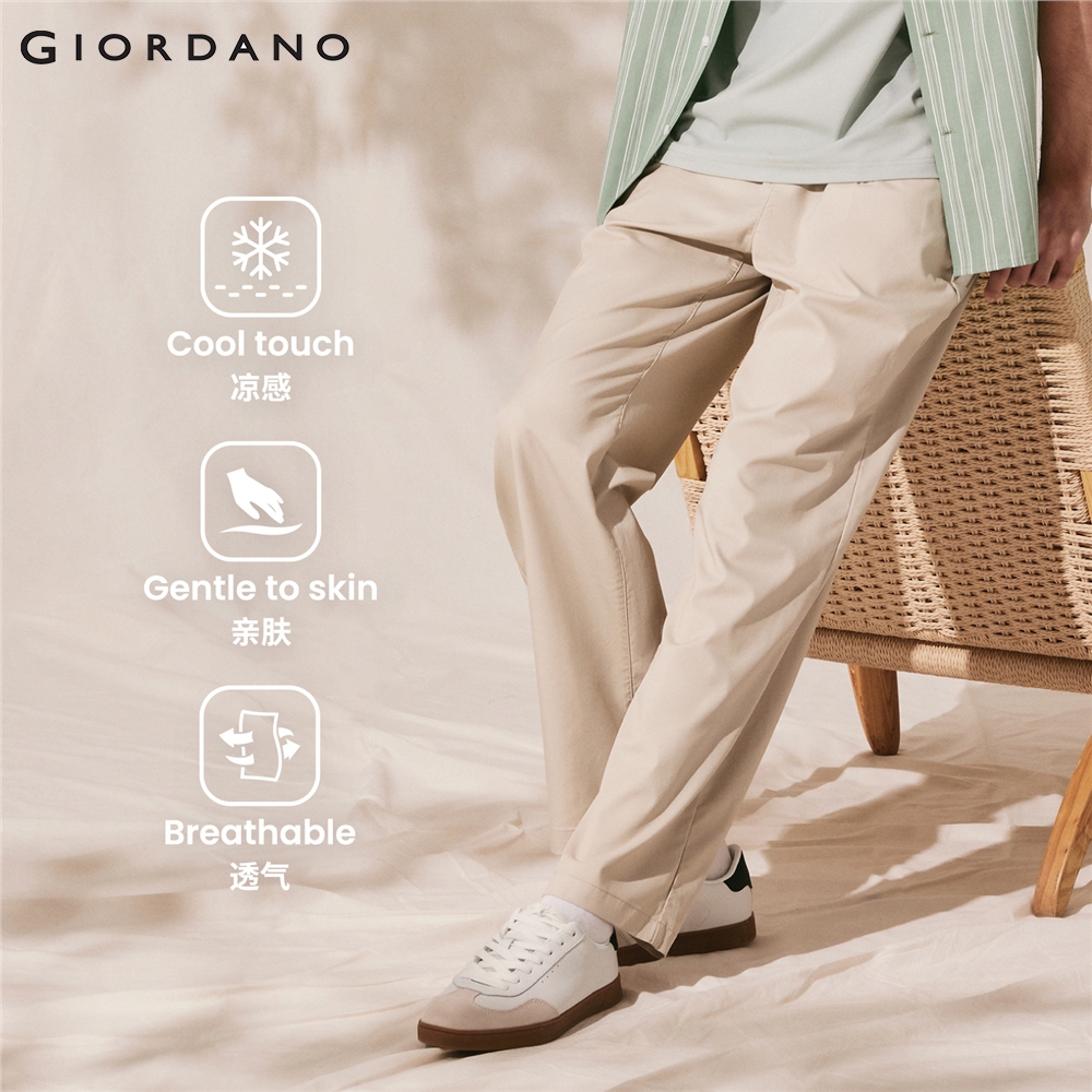 GIORDANO MEN กางเกงเอวยืดผู้ชาย Cool Touch 0 01115029