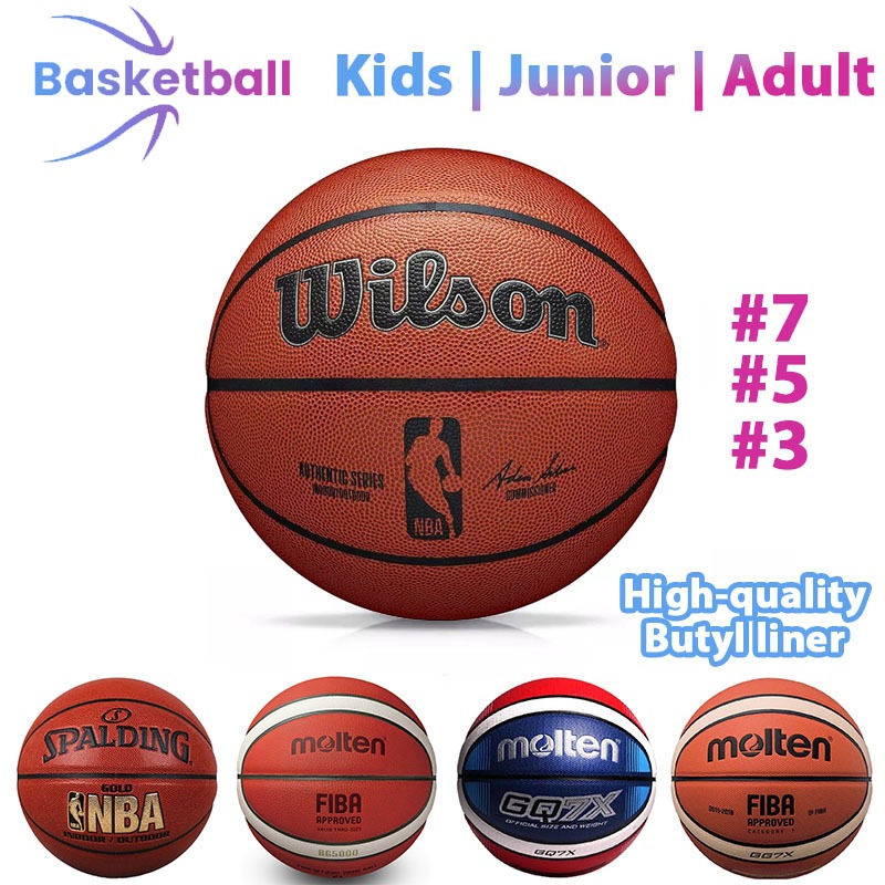Wilson Official Basketball GG7X GQ7X Perfect Grip สําหรับศาลในร่มและกลางแจ้ง