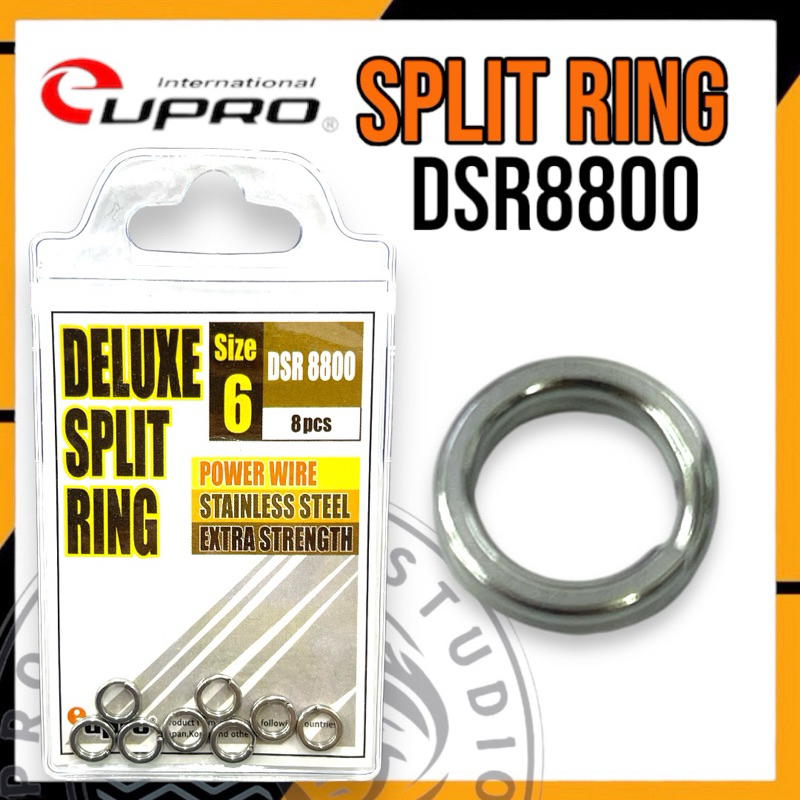 EUPRO DELUXE SPLIT RING 8 ชิ้น DSR8800 ตกปลา SPLIT RING FISHING LURE RING JIG