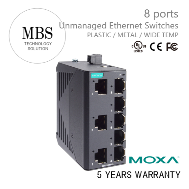 MOXA ยี่ห้อใหม่ 8 พอร์ต Unmanaged Switch EDS-2008-ELP EDS-G2008-ELP EDS-2008-EL EDS-G2008-EL-T