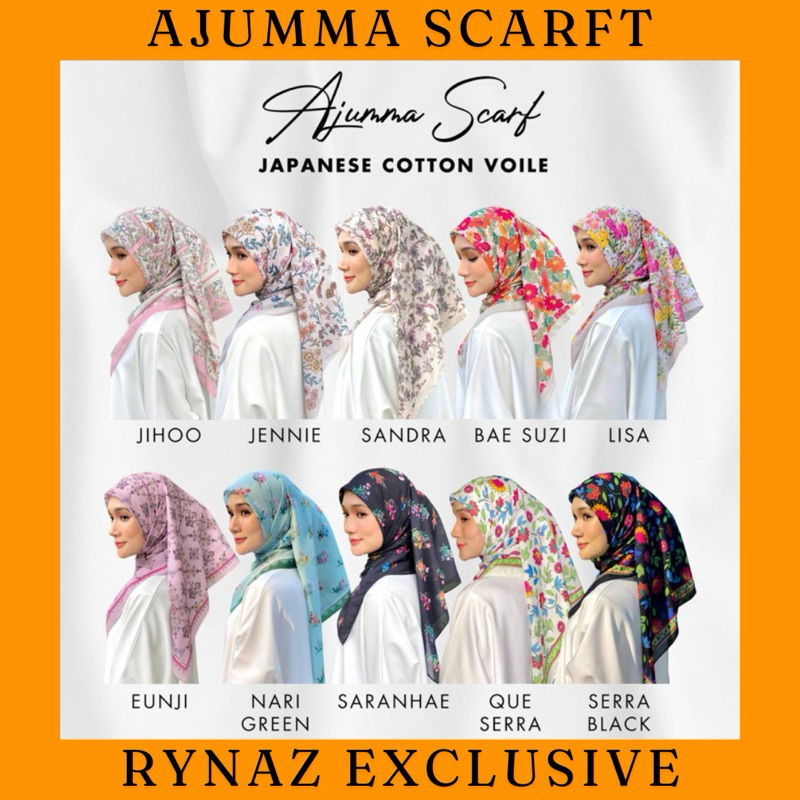 Ajumma SCARF TUDUNG BAWAL COTTON VOILE BIDANG 45