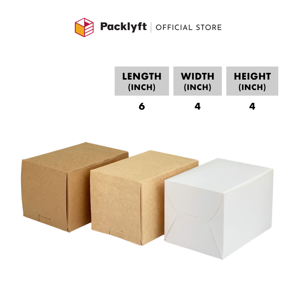 Packlyft กล่องกระดาษคราฟท์สีน้ําตาล 6"x4"x4"