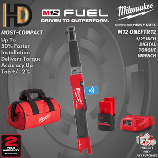 Milwaukee M12 ONEFTR12 FUEL 1/2" Digital Torque Wrench 203NM / Brushless Motor / Cordless Torque Wrench