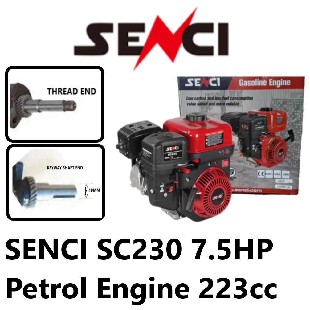 7.5HP PETROL ENGINE SENCI SC-230 GASTOLINE ENGINE sc230 223cc