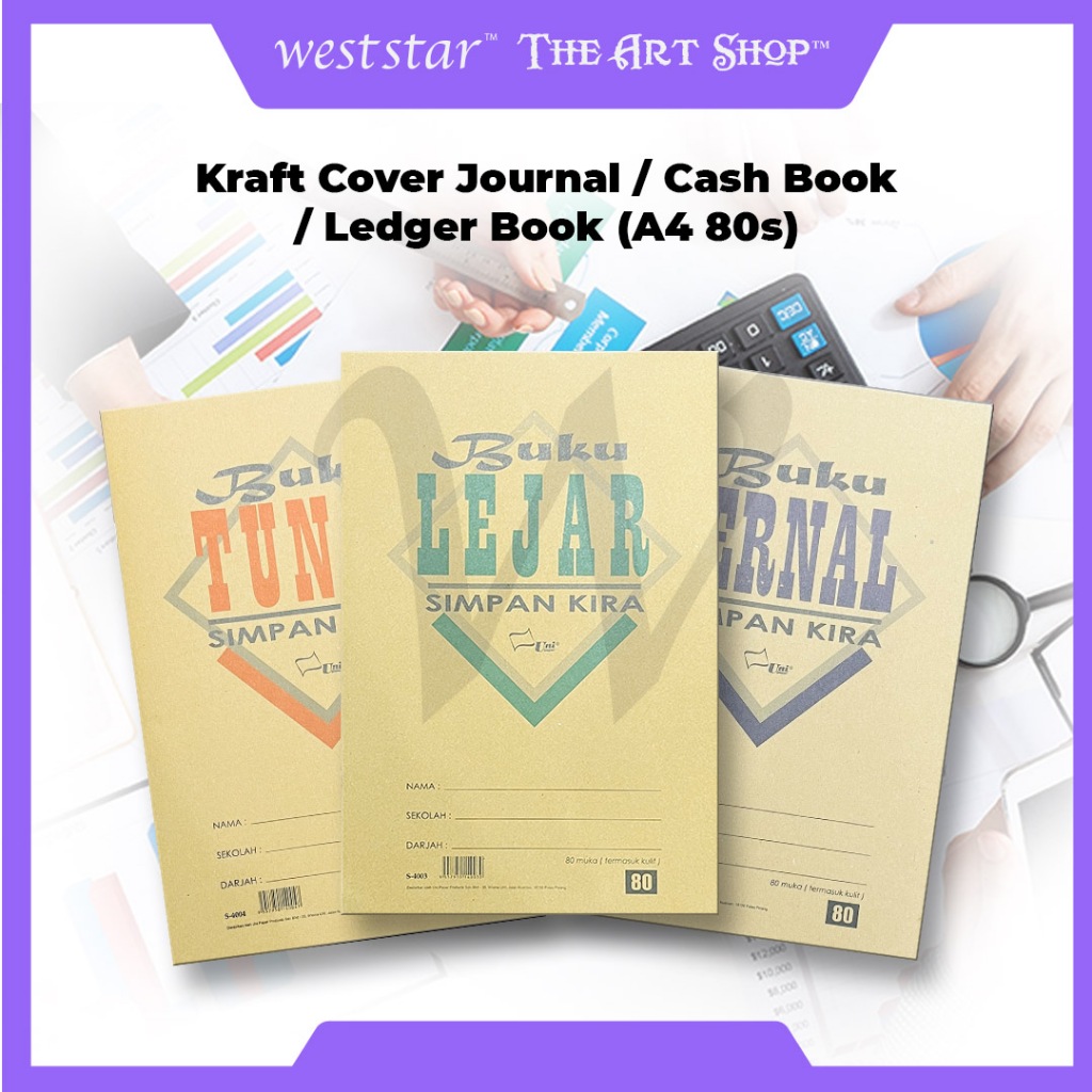 [WESTSTAR] Journal Book Ledger Book Cash Book / Acco Journal Ledger Cash Book / Buku Kira-kira Jurna
