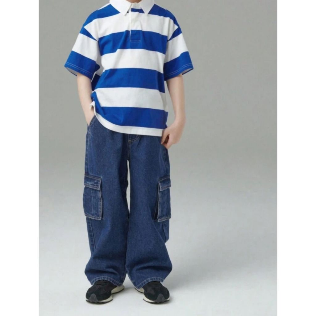 BAGGY DENIM CARGO BUDAK คุณภาพระดับพรีเมียม UNISEX/ CARGO VIRAL DENIM/SIX POCKETS CAGO BOYS/BAGGY CA