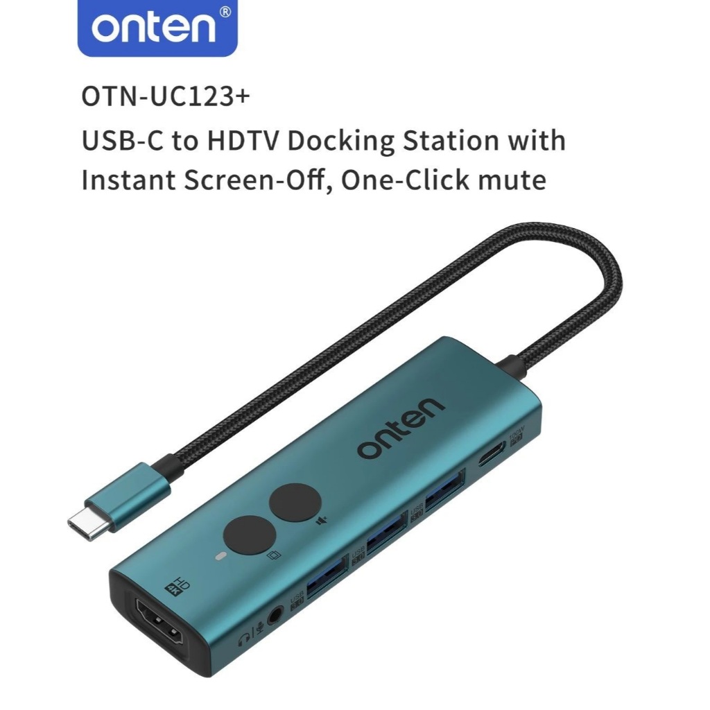 ONTEN 6 IN 1 USB-C TO HDMI 4K Docking Station USB3.0 สล็อต Type C Hubs สําหรับแล็ปท็อป OTN-UC123 +