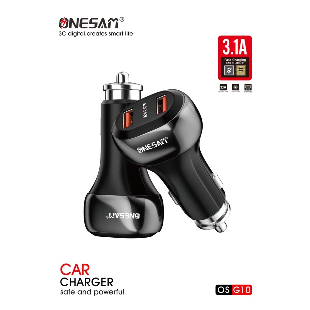 [ OS ] ONESAM OS-G10 ที่ชาร์จแบตในรถ / 3.1 Auto Max ชาร์จเร็ว / เอาต์พุต USB คู่