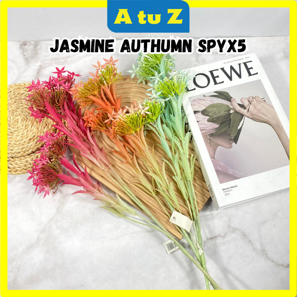 AtuZ Jasmine Authumn SPYx5/JASMINE COLOURFUL ARTIFICIAL FAKE FLOWER Bouquet Living ตกแต่งบ้าน
