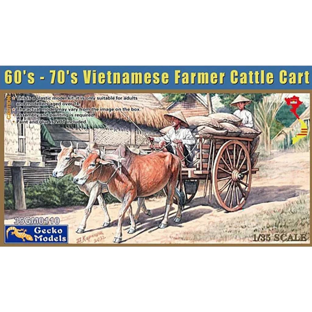 Gecko Models 35GM0110 1/35 60s-70s Farmer Cattle Cart