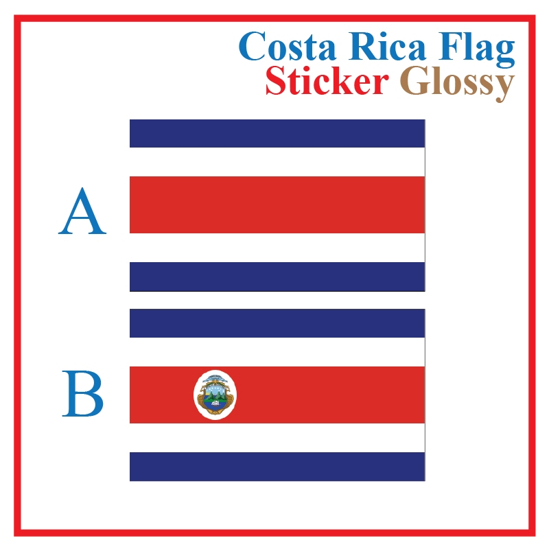 สติ๊กเกอร์ธง Costa Rica โปสการ์ดสี่เหลี่ยมผืนผ้า / Stinker Pelekat Poskad Bendera Costa Rica