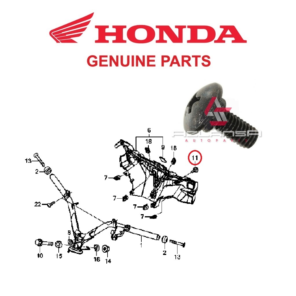 สกรูบังหน้าการตั้งค่าพิเศษ ( 90115-KW7-900 ) RS150R V1 V2 V3, CBR250RR & Beat 💯 ฮอนด้า