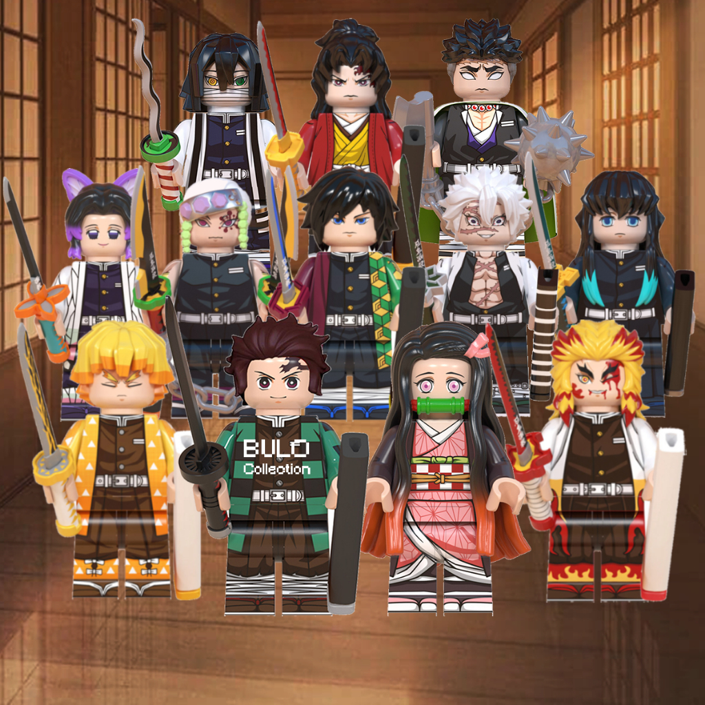 KNY Custom Mini Figures Tanjiro Nezuko Rengoku Zenitsu บล็อกตัวต่ออิฐของเล่นประกอบ Mainan Collection