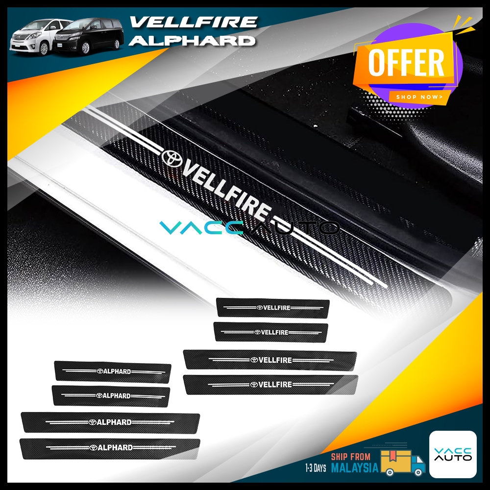 Toyota Vellfire / Alphard 20 Series Door Step Sticker Protector 2008-2015 GGH20 ANH20 AH20 Vac Auto 