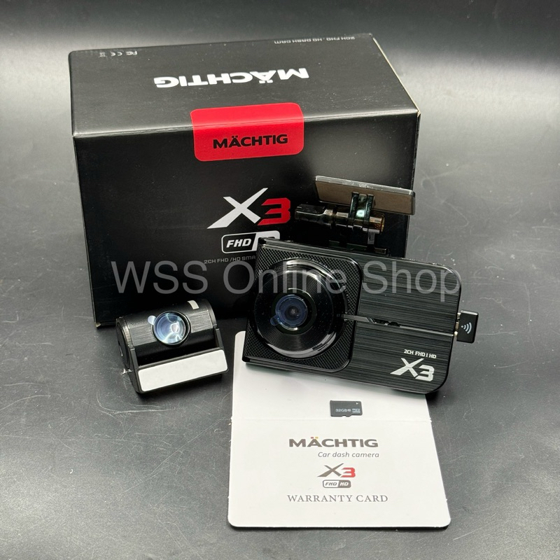 MÄCHTIG X3 1080p HD Dashcam Set การเฝ้าระวัง 24H (ฟรีการ์ด SD 32GB)