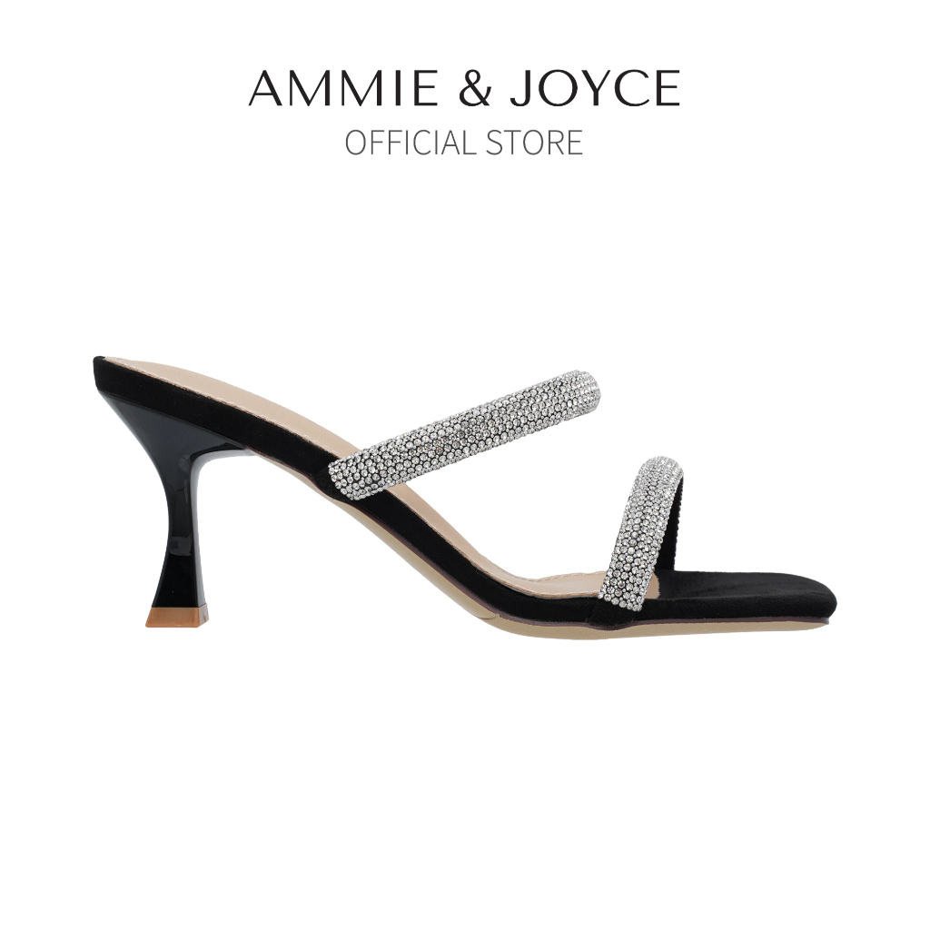 AMME & JOYCE Queen Heels รองเท้าผู้หญิงสุภาพสตรี (สีดํา)