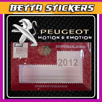Roadtax ขนาดปี 2024 / สติ๊กเกอร์ Plat / สติ๊กเกอร์ VIP / สติ๊กเกอร์ Touch & Go - รุ่น Peugeot