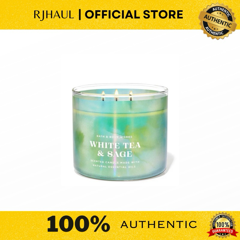 {SHIP-FAST}Bath and Body Works bbw candle White Tea and Sage | 100%