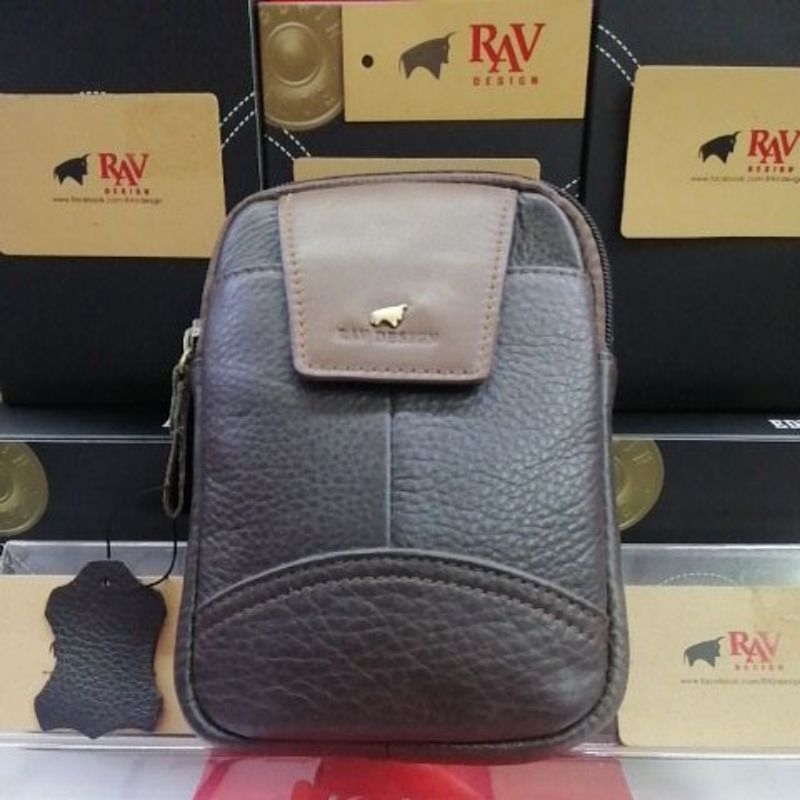 RAV Design Leather Phone Bag4Compartment 1Coverr 2Zipper และ 1Pocket