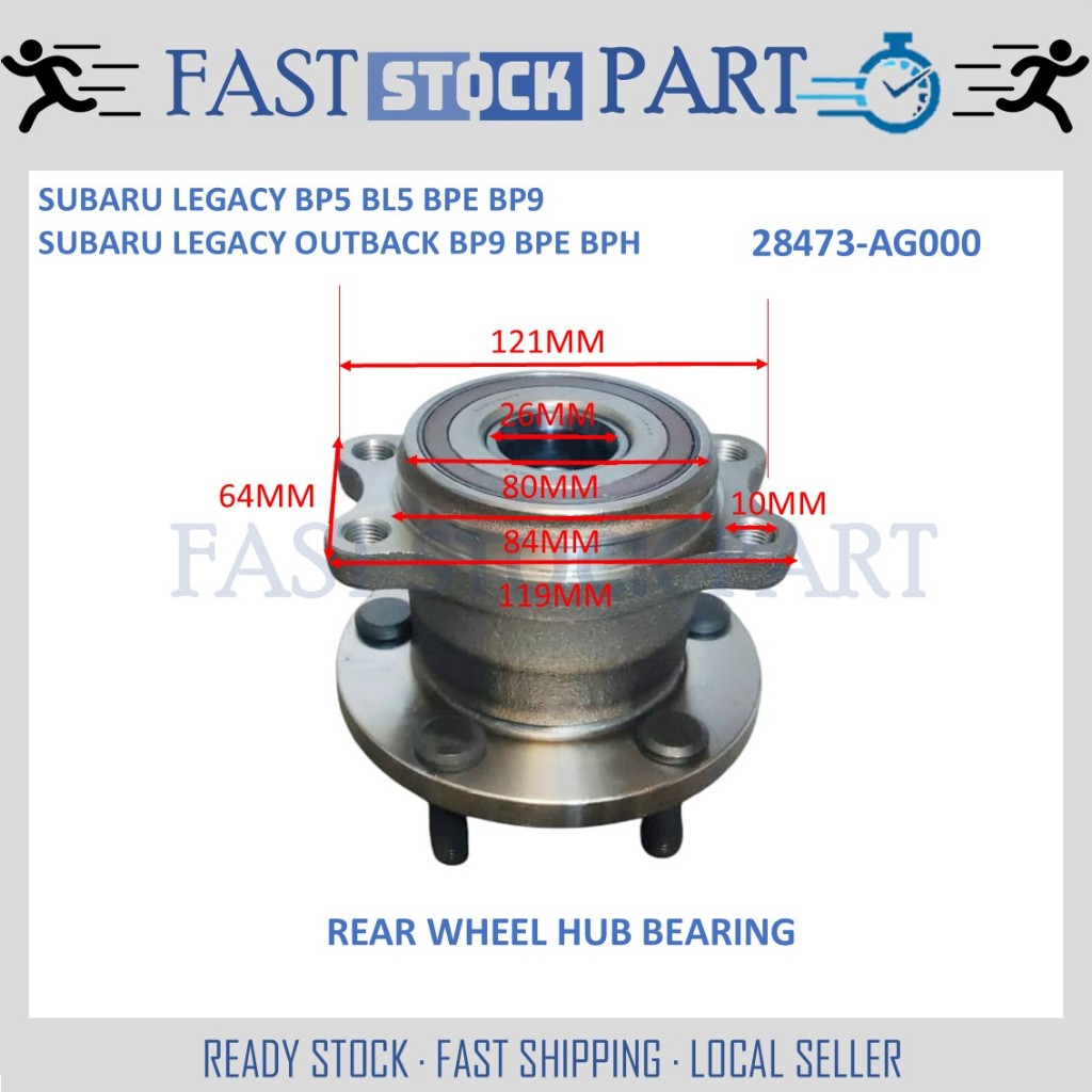 1PC REAR WHEEL BEARING - 283-AG000 SUBARU LEGACY BP5 BL5 BPE BP9 / LEGACY OUTBACK BP9 BPE BPH