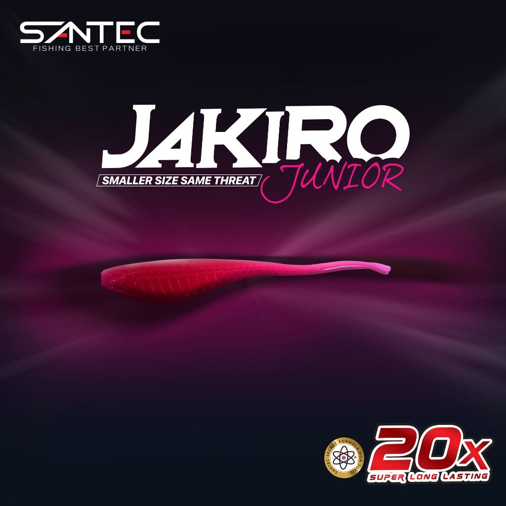SANTEC - JAKIRO JUNIOR MINNOW เหยื่ออ่อน 4" X 5PCS พร้อมเหยื่ออ่อน WORM HOOK เหยื่ออ่อน LURE SOFT