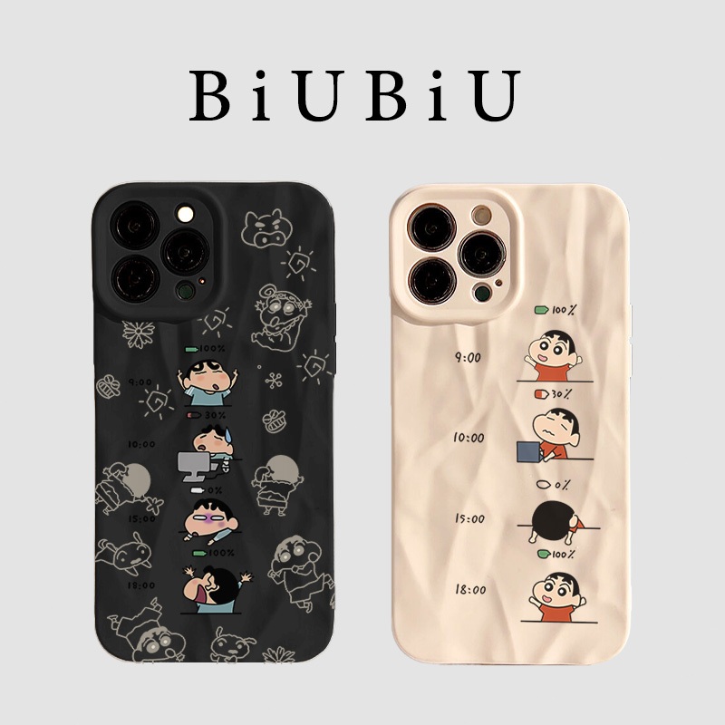 เข้ากันได้กับ iphone 16 Pro Max 15 Casing Crayon Shin-chan Daily Status List 11 12 13 14 Pro 7 8 Plu