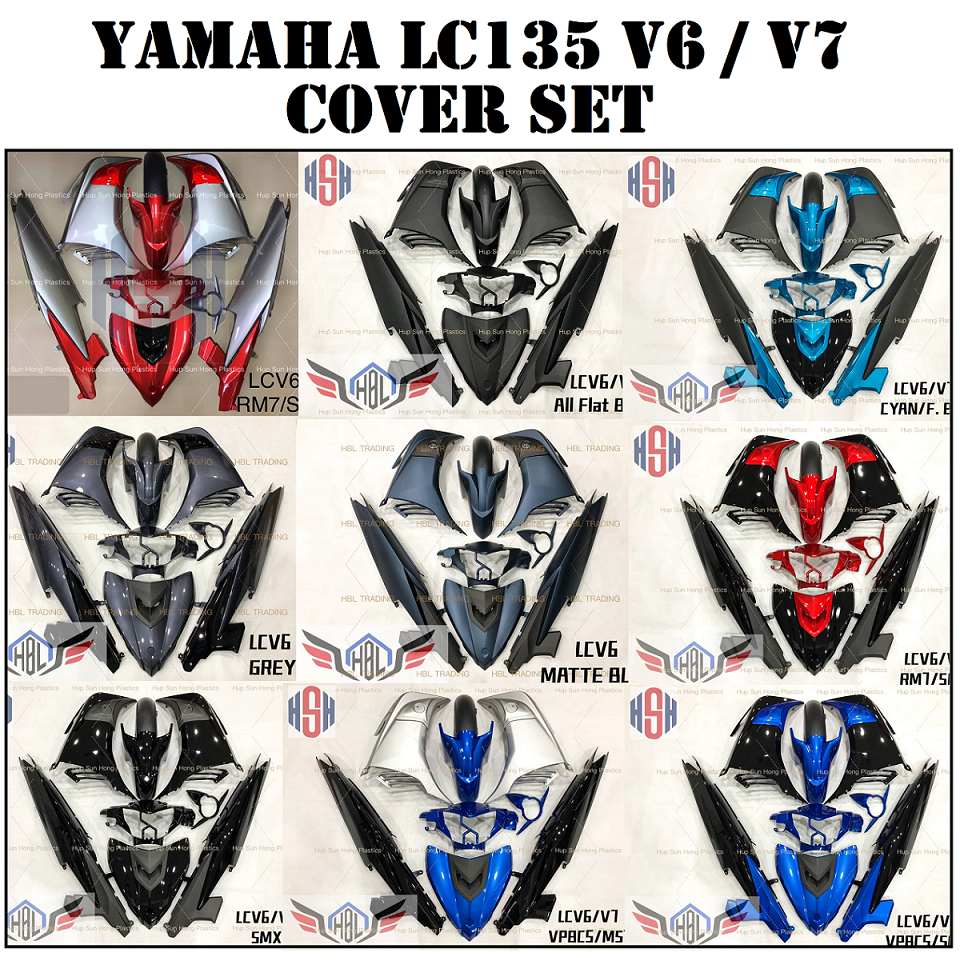 YAMAHA LC135 V6 / V7 ฝาครอบชุด 0 ฝาครอบร่างกายยิงชุด SHOT LEGSHIELD LEG SHIELD ด้านข้าง FENDER LC-13