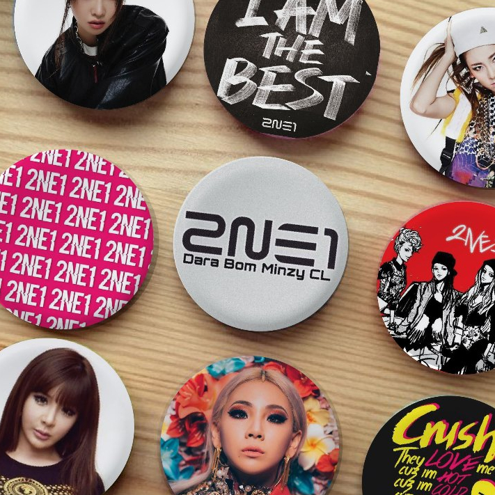 ป้ายกระดุม โลโก้ 2ne1, CL, Boom, Dara, Minzy 58mm Comeback home