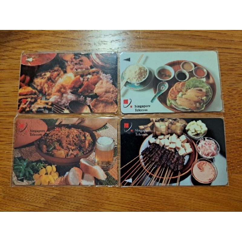 Nostalgic Collection (ซีรีส์อาหารท้องถิ่น) SingTel Phonecard Telecom ชุดโทรศัพท์สาธารณะ 4 สะสมมือสอง