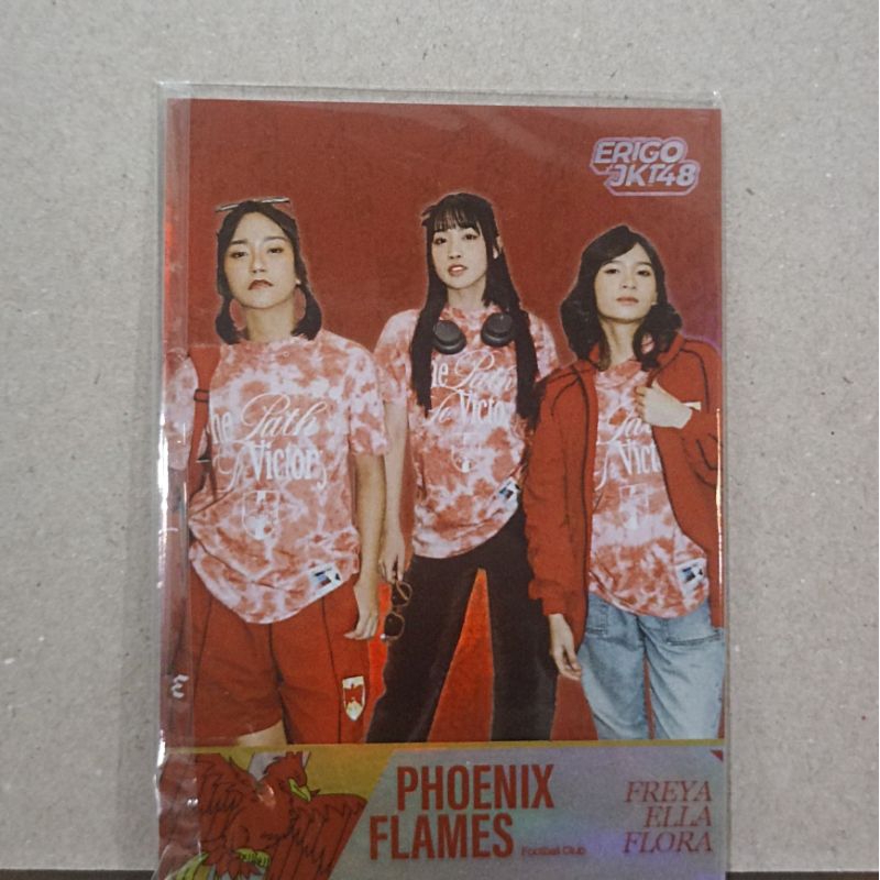 Jkt48 X ERGO 2024 PHOTOCARD OFFICIAL PC PHOENIX FLAMES FREYA ELLA FLORA