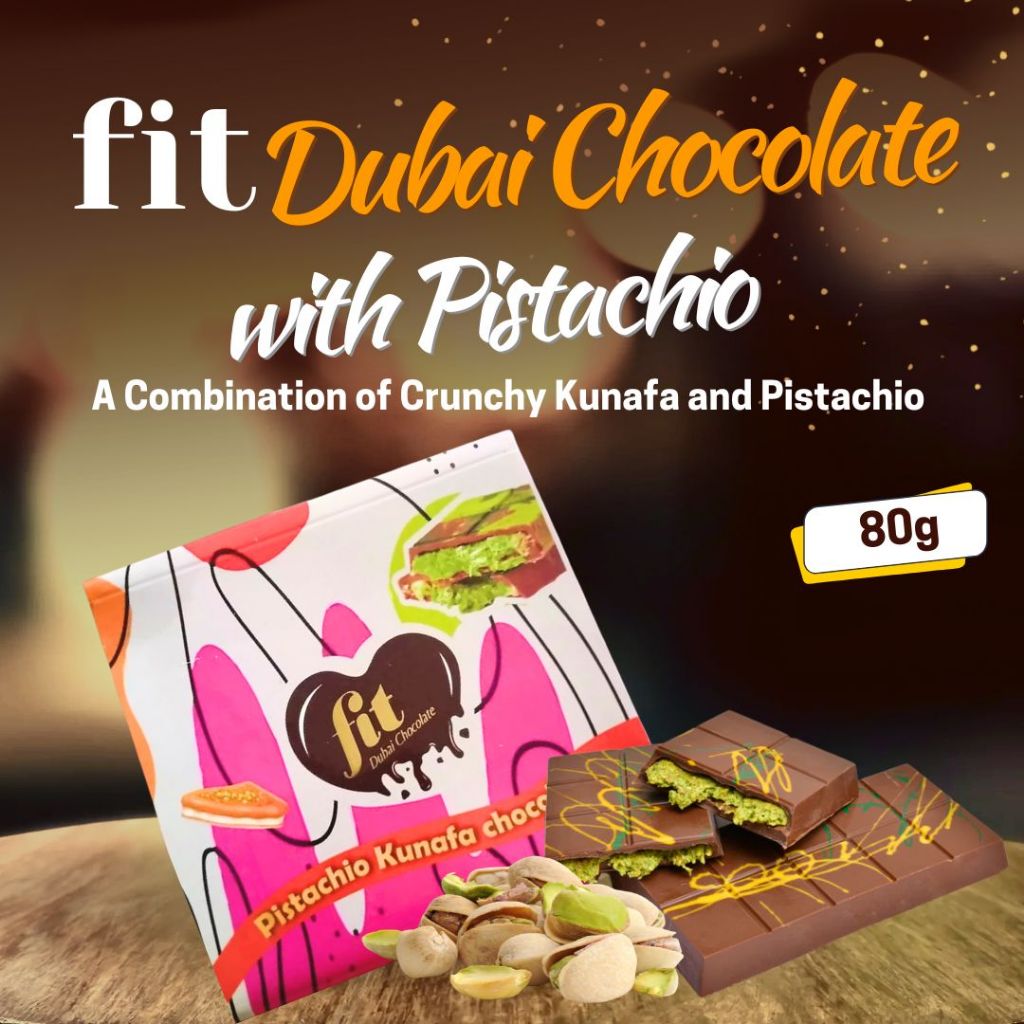 FIT PISTACHIO KUNAFA VIRAL DUBAI CHOCOLATE 80g
