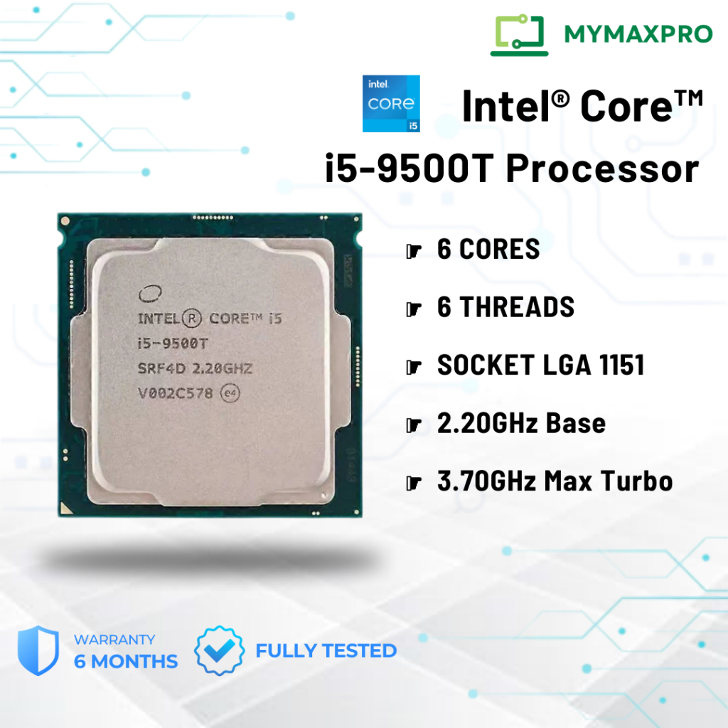 Intel Core i5-59500T i5 9TH GEN โปรเซสเซอร์ 2.20GHz 6Cores 9MB สมาร์ทแคช 8GTs LGA1151 CPU