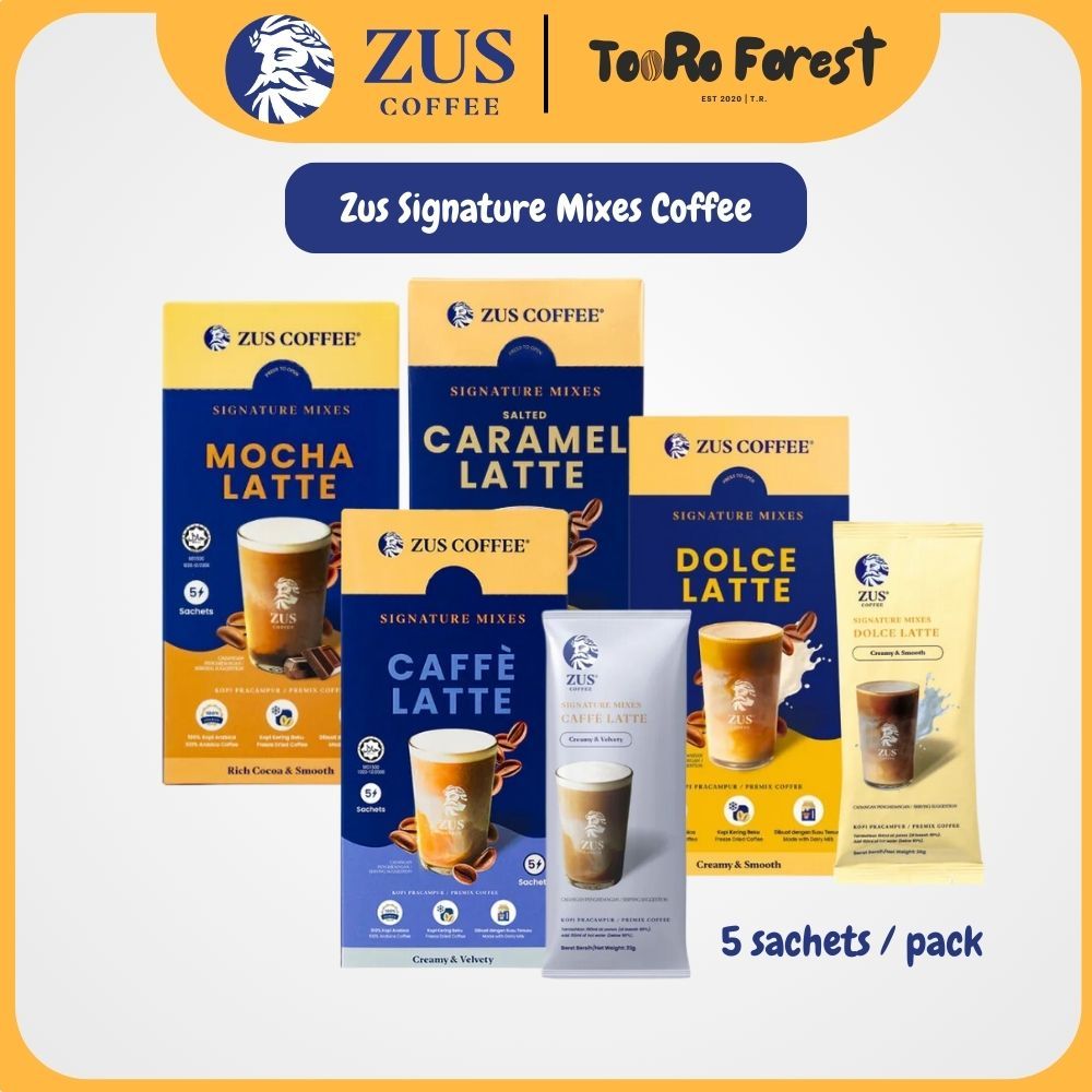 ZUS Signature Mixes Coffee - 5s Cafe Latte/Caramel Latte/Mocha Latte/Dolce Latte Tooro Forest