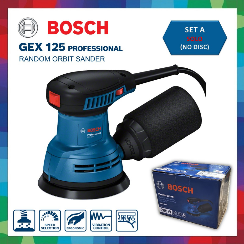 Bosch GEX 125 Random Orbit Sander GEX125 Pemlas Kayu