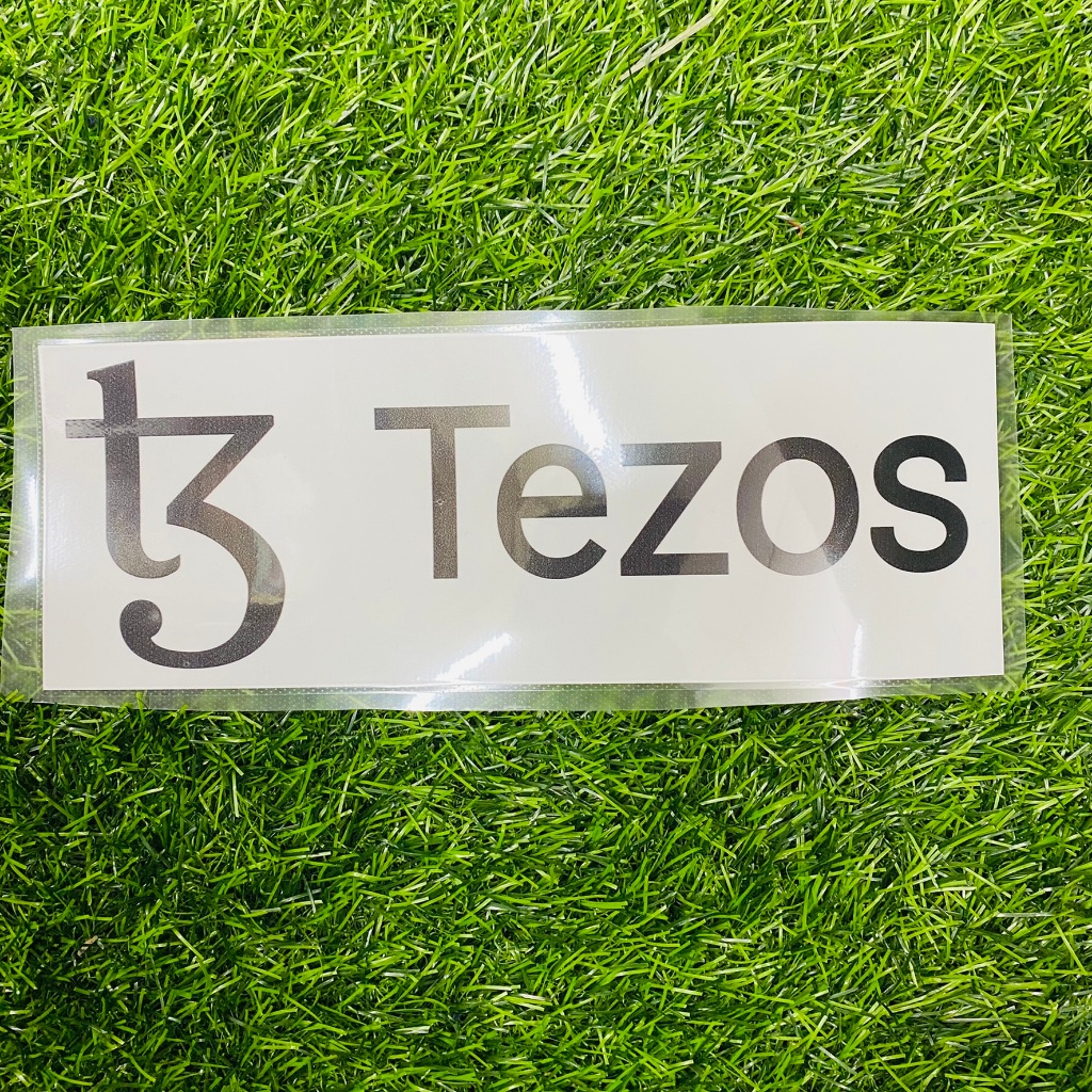 Jersey sponsor tezos sponsor เสื้อสติ๊กเกอร์ด้านหน้า