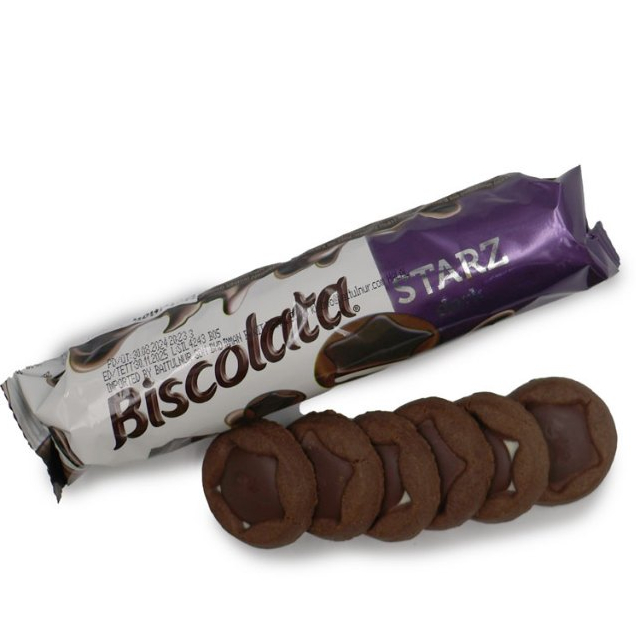 ใหม่ ใหม่ ✅ BISCOLATA STARZ dark , Bitter Chocolate Coated Biscuit Milk cream 88g {1PC , 3PCS , 6PCS