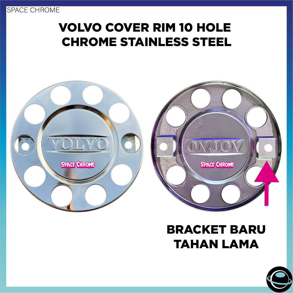 VOLVO CHROME COVER RIM 10 หลุมสแตนเลส VOLVO CHROME ACCESSORIES