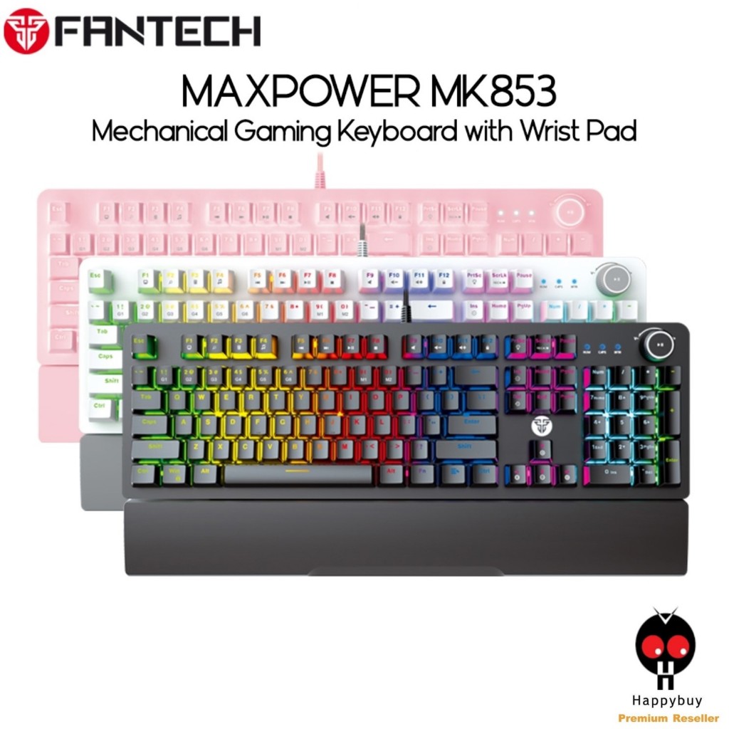 Fantech MK853 MAX POWER RGB Mechanical RED/BLUE SWITCH คีย์บอร์ดเกมกลแบบมีสาย