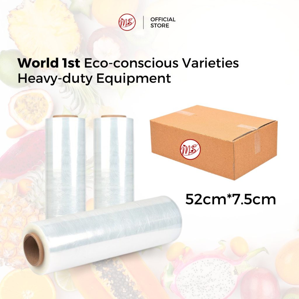 MS 1kg ฟิล์มยืดพลาสติกห่อพลาสติกฟิล์มพลาสติก Cling Wrap Shrink Wrap 52 cm x 7.5cm